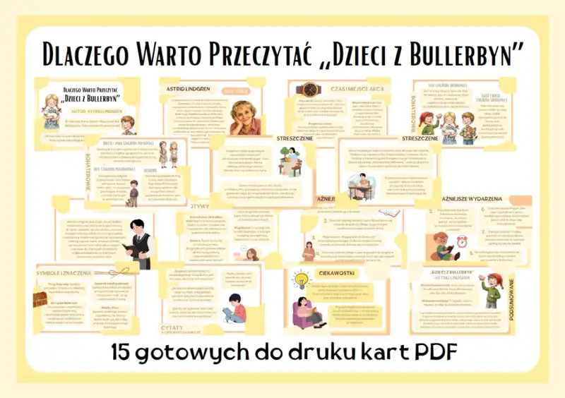 Dzieci z Bullerbyn: streszczenie przygód Lisy, Lassego, Bossego, Brittę, Annę i Olle. Opowieść o dzieciństwie, przyjaźni i wspólnocie.