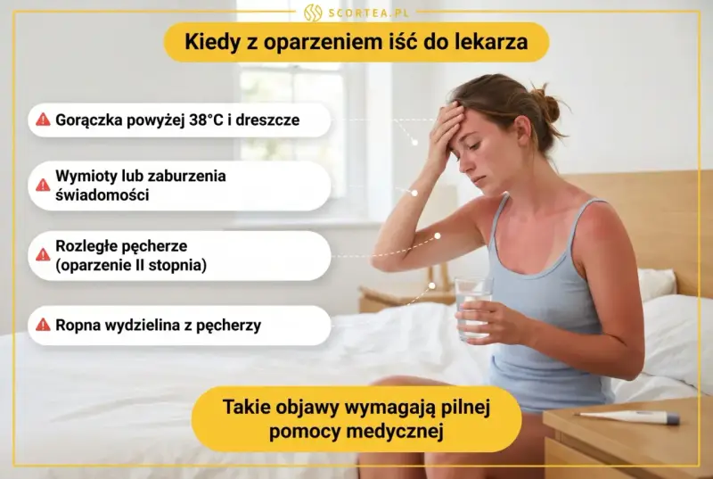 Kiedy oparzenia słoneczne u dzieci są groźne: gorączka, wymioty, pęcherze, ropna wydzielina. Wtedy trzeba iść do lekarza.