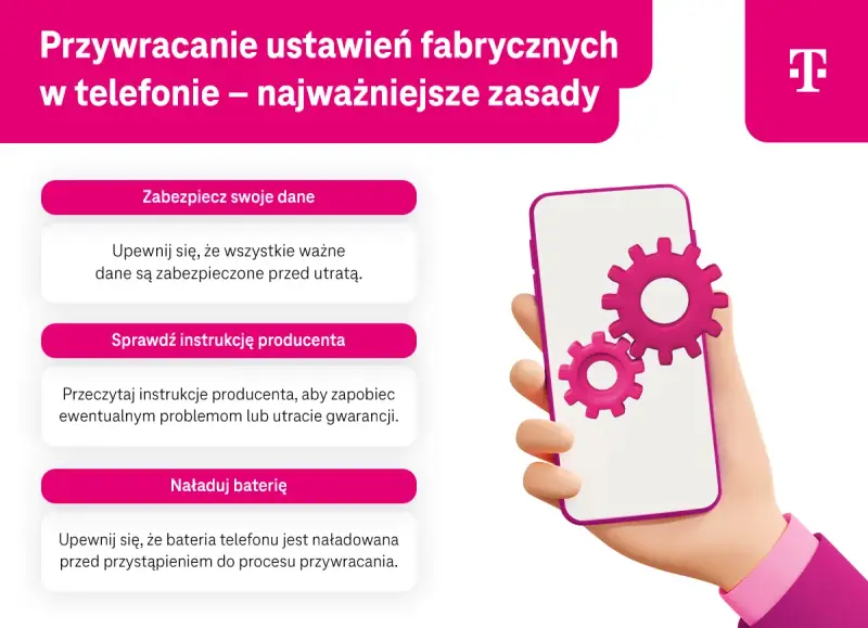 Przywracanie ustawień fabrycznych w telefonie: zabezpiecz dane, sprawdź instrukcję, naładuj baterię. To kluczowe zasady, by uniknąć problemów.