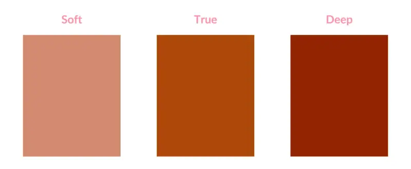 Paleta de colores de otoño: suave, verdadera y profunda. Tonos cálidos que evocan la naturaleza en su máximo esplendor.