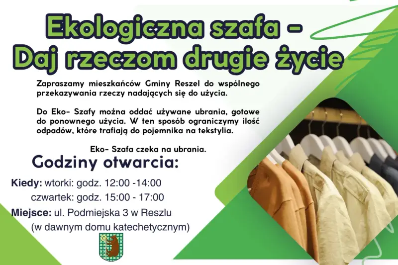 Gdzie oddać odzież? Do Eko-Szafy w Reszlu przy ul. Podmiejskiej 3. Ubrania zyskają drugie życie!