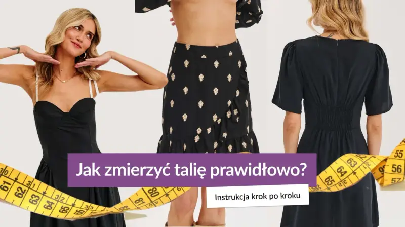 Kobieta mierzy talię centymetrem krawieckim. Instrukcja "Jak zmierzyć talię prawidłowo?" pokazuje, jak uzyskać idealny pas.