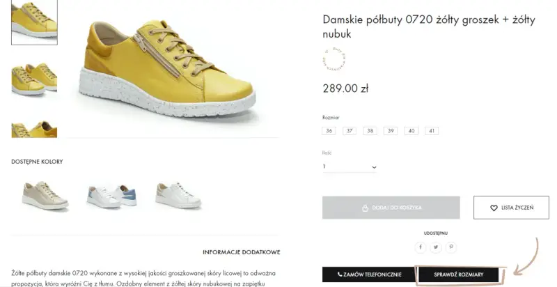Żółte półbuty damskie 0720. Rozmiar 38 to 25,5 cm. Idealne na co dzień.