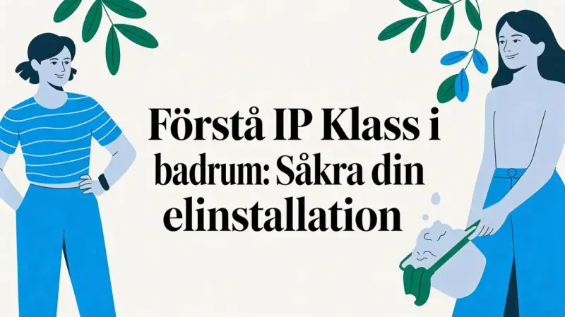 Förstå IP klass i badrum: Säkra din elinstallation med rätt skydd. Två kvinnor och gröna blad.