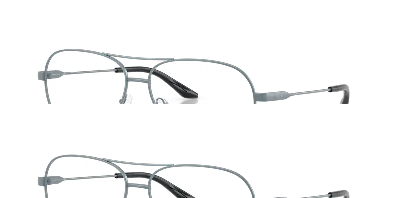 Stylowe, szare okulary przeciwsłoneczne typu aviator z ciemnymi szkłami. Mają lekko krzywe zauszniki, idealne dla każdego.