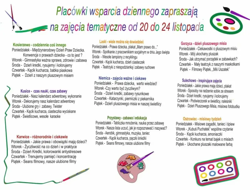 Placówki zapraszają na zajęcia tematyczne. Poznaj prawa i obowiązki dziecka, baw się i ucz.