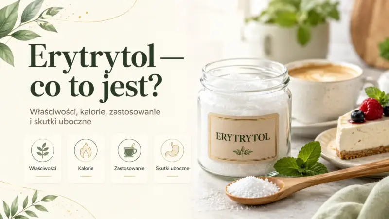 Erytrytol – słodzik bez kalorii, idealny do deserów. Poznaj jego właściwości, zastosowanie i skutki uboczne.