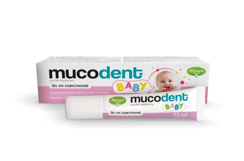 Żel Mucodent Baby na ząbkowanie, łagodzi dziąsła maluszka. Idealny podczas ząbkowania.
