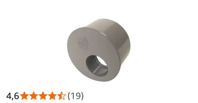 Bouchon réducteur PVC gris, de marque Nicoll, pour raccorder des tuyaux de diamètres différents.