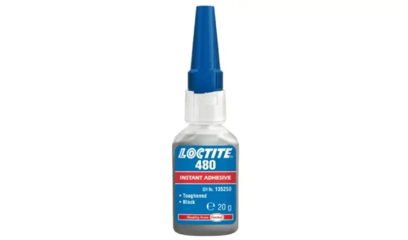 Loctite 480 - czarny, utwardzony klej błyskawiczny. Idealny, gdy zastanawiasz się, czym skleić aluminium.