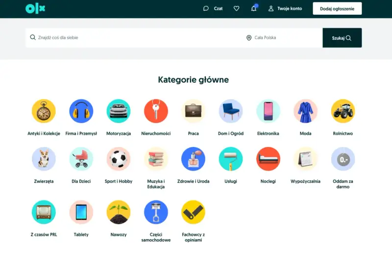 Chcesz wiedzieć, jak dodać ogłoszenie na OLX za darmo? Strona główna OLX z kategoriami ułatwia znalezienie potrzebnych informacji.