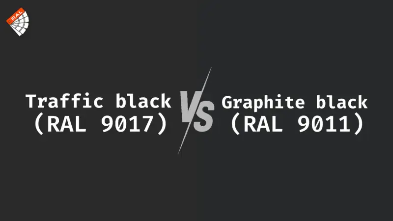 Porównanie odcieni czerni: Traffic black (RAL 9017) vs Graphite black (RAL 9011).