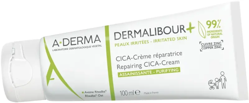 Krem A-Derma Dermalibour+ do skóry podrażnionej, z miedzią i cynkiem, 100 ml. Idealny dla całej rodziny.