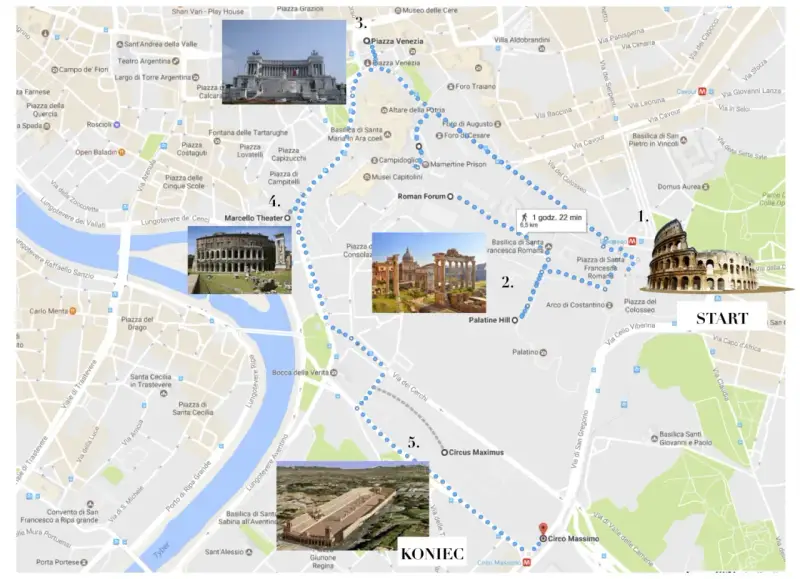 Trasa "Rzym w 3 dni": Koloseum, Forum Romanum, Palatyn, Cyrk Maximus, Teatr Marcellusa. Spacer po starożytnym Rzymie.
