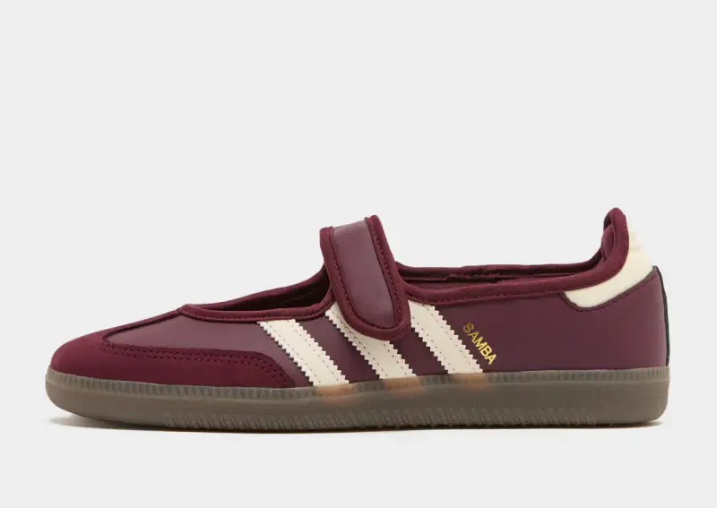 Bordowe buty adidas Samba, rozmiar 38 2/3, idealne na co dzień.
