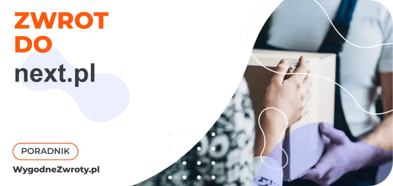 Zwrot do next.pl - wygodne zwroty paczek. Dwie pary rąk przekazują sobie kartonowe pudełko.