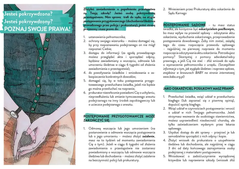 Pokrzywdzona osoba ma prawa w postępowaniu przygotowawczym: ustanowienie pełnomocnika, ochronę wizerunku, dostęp do informacji i inne.