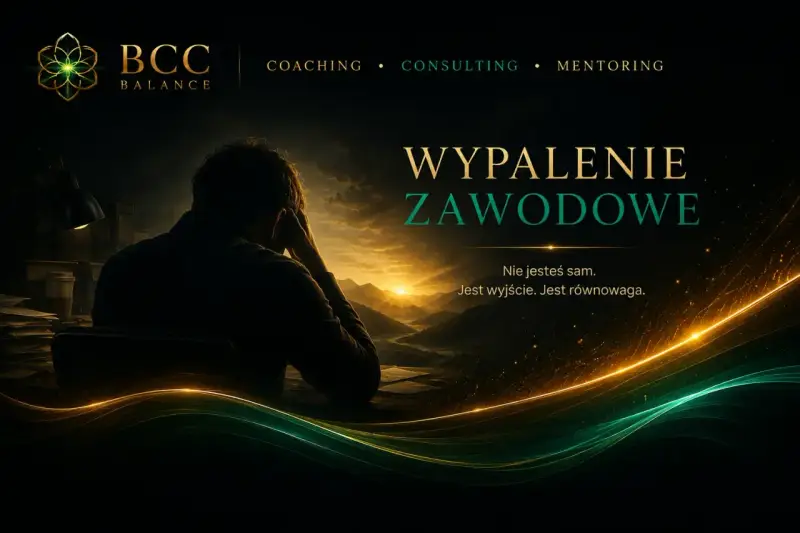 Mężczyzna zmagający się z wypaleniem zawodowym, siedzący przy biurku. Nadzieja i równowaga są możliwe.
