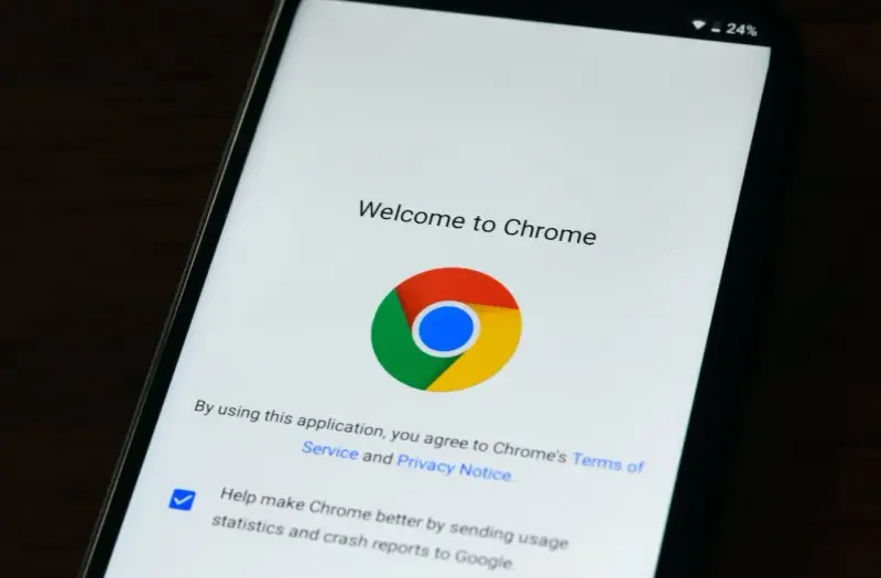 Ekran powitalny przeglądarki Chrome. Możesz tu zarządzać swoimi chrome rozszerzenia i ustawieniami prywatności.