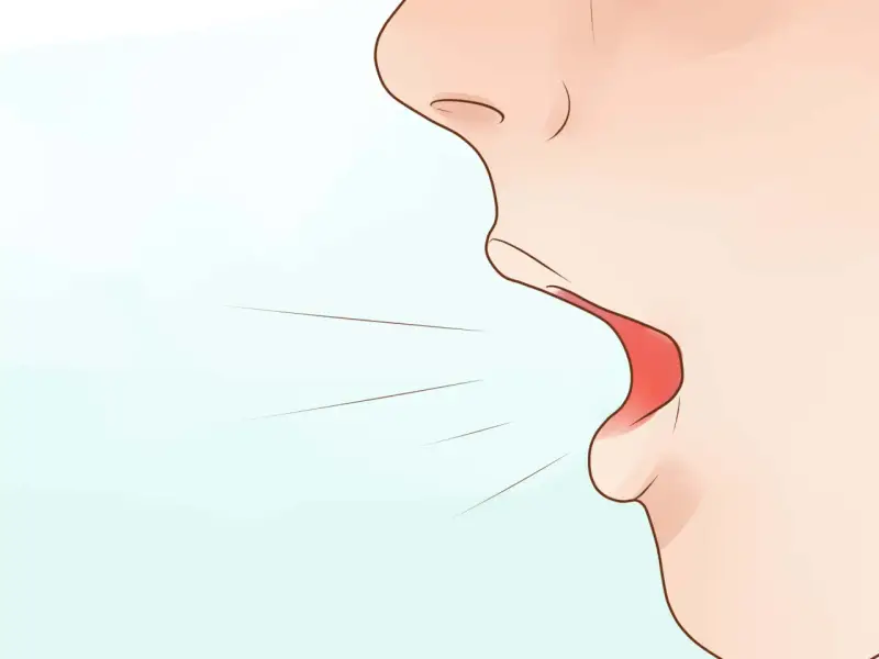 Ein Mund spricht, die Lippen formen den Laut "o", wie in "Sohn".