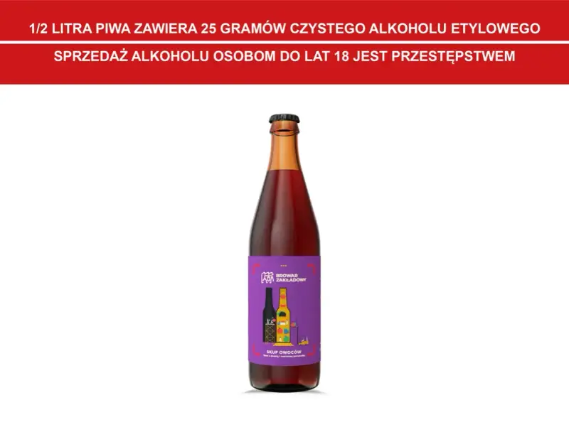 Butelka piwa z etykietą "Browar Zakładowy". Czy mogę przewieźć alkohol w bagażu podręcznym? Pamiętaj, że sprzedaż alkoholu osobom poniżej 18 lat jest przestępstwem.