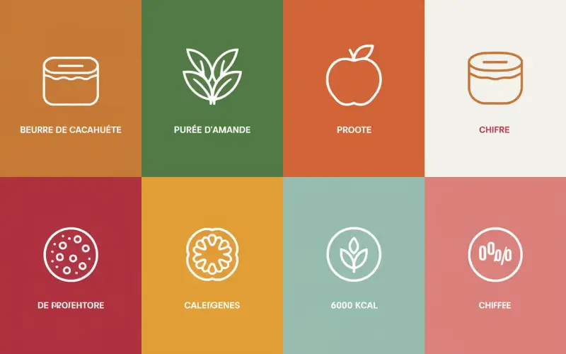 Purée d'amande, proote, chifre, de projehtore, caleïgenes, 6000 kcal, chiffee : par quoi remplacer le beurre de cacahuète ?