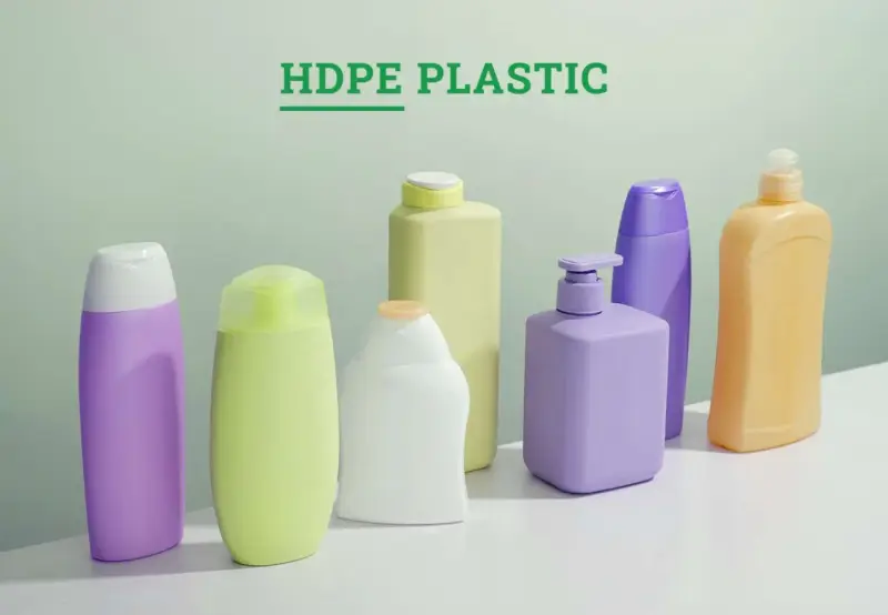 A collection of colorful bottles, made from high density polypropylene, stand ready for your favorite lotions and soaps.