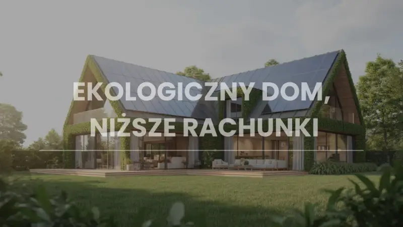 Nowoczesny, ekologiczny dom, tani w budowie, z panelami słonecznymi i zielonym dachem. Niższe rachunki gwarantowane.