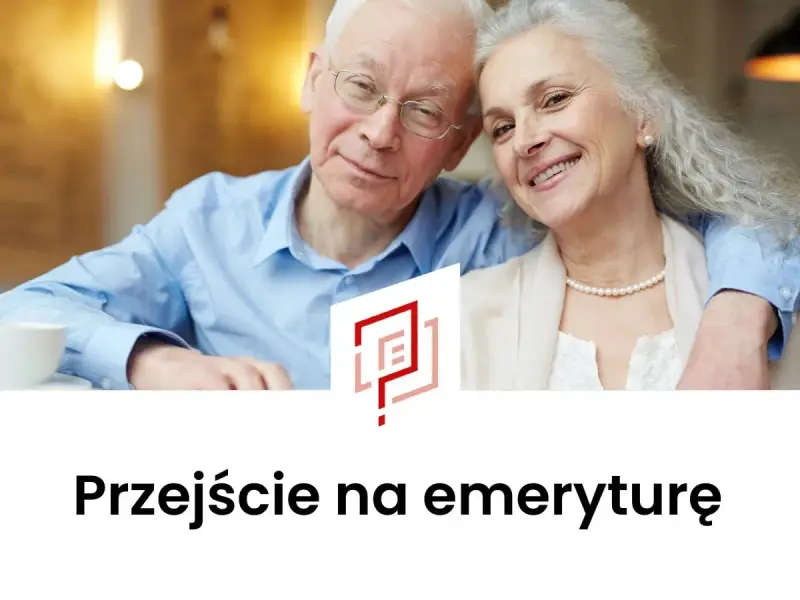 Uśmiechnięta para seniorów, symbolizująca spokój i radość z przejścia na emeryturę. Wzór pisma o przejście na emeryturę.