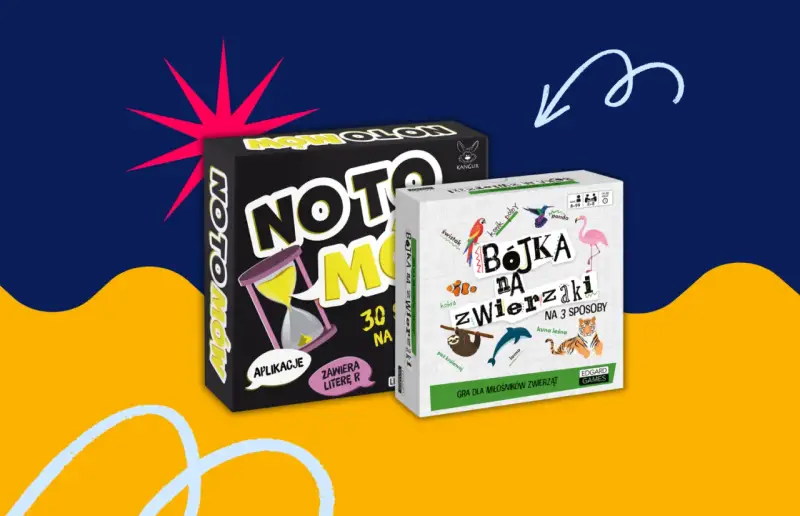 Szukasz pomysłu, co kupić 10 latkowi na urodziny? Dwie gry planszowe: "Noto Molo" i "Bójka na zwierzęta" to świetna zabawa dla dzieci.