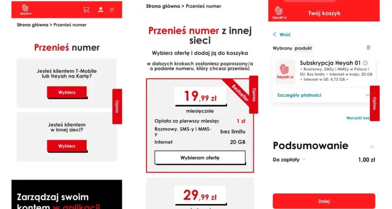 Przeniesienie numeru do Heyah. Wybierz ofertę, by przenieść swój numer z innej sieci. Bestsellerowa subskrypcja za 19,99 zł miesięcznie.
