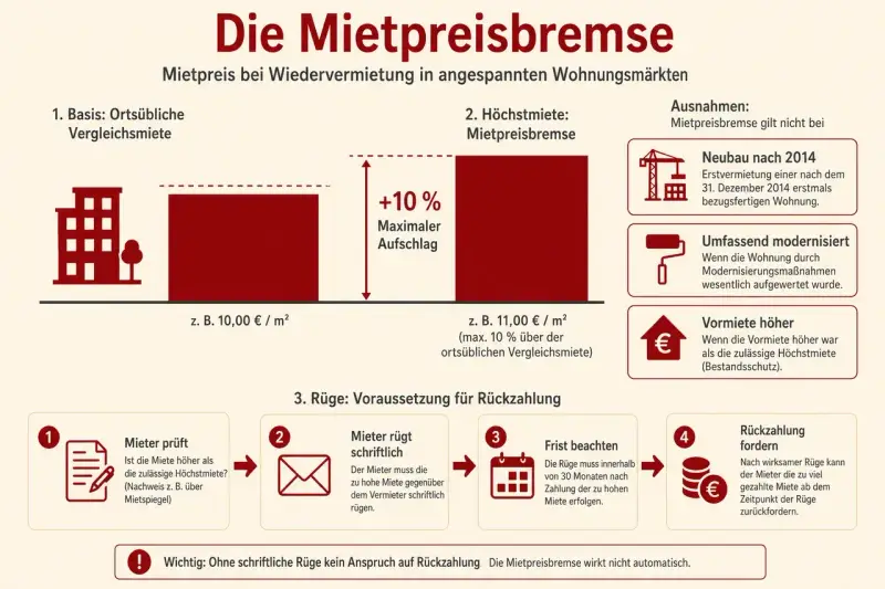 Die Mietpreisbremse in Essen schützt Mieter vor zu hohen Mieten bei Wiedervermietung. Sie begrenzt die Miete auf 10% über der ortsüblichen Vergleichsmiete.
