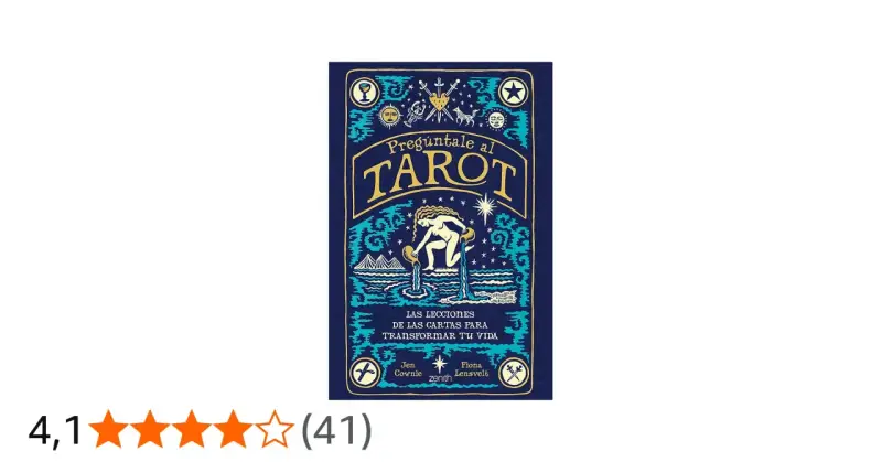 Portada del libro "Pregúntale al Tarot", con ilustraciones místicas y la frase "Las lecciones de las cartas para transformar tu vida".