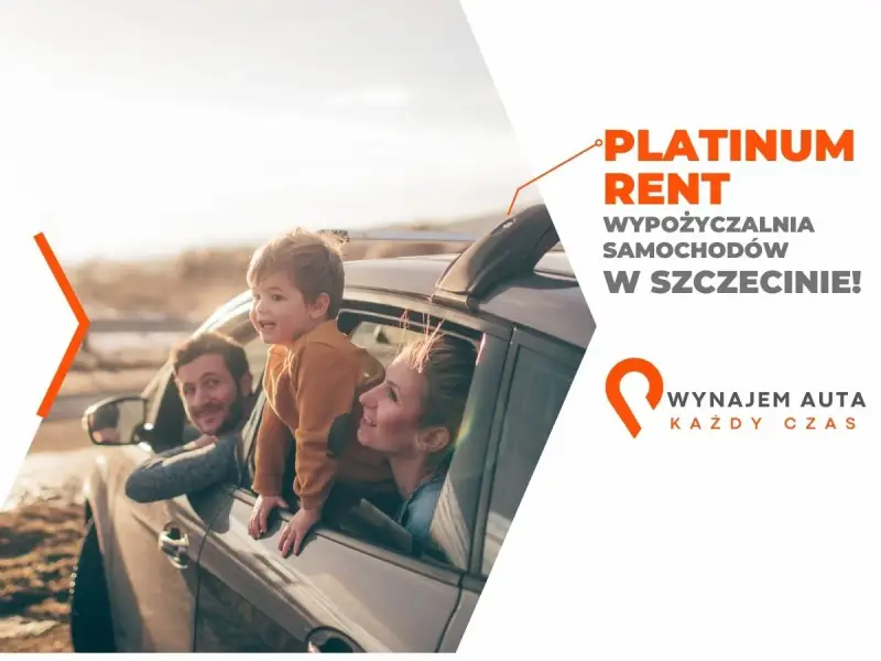 Rodzina w samochodzie, radość z podróży. Sprawdź, ile kosztuje wypożyczenie samochodu w Platinum Rent Szczecin.