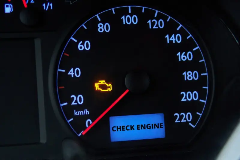 Kontrolka "Check Engine" świeci się na desce rozdzielczej. Dowiedz się, jak skasować błąd check engine bez komputera, gdy pojawi się ten symbol.