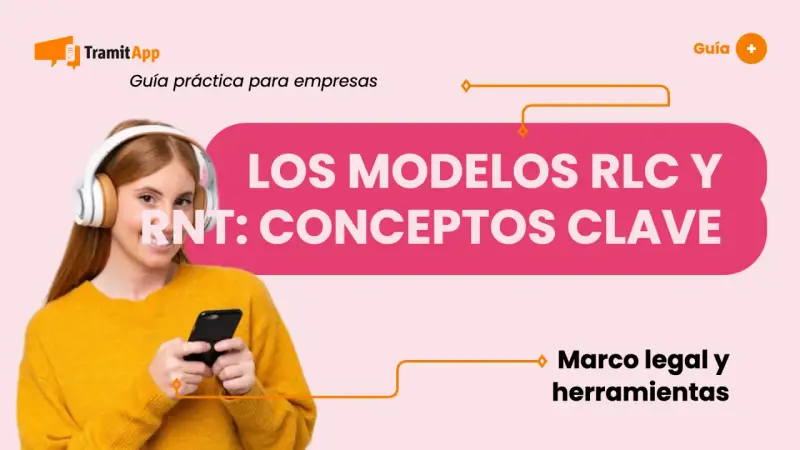 Chica con auriculares y móvil, aprendiendo sobre los modelos RLC y RNT. Guía práctica para empresas.