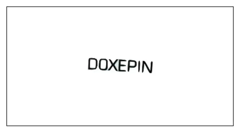 Napis "DOXEPIN" na białym tle.