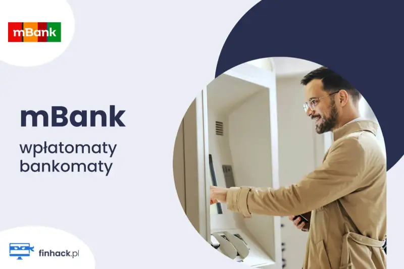 mBank: mężczyzna korzysta z bankomatu, wpłaty i wypłaty pieniędzy są proste.
