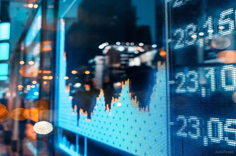 Wykresy i liczby na ekranie pokazują, co to jest trading – kupno i sprzedaż aktywów finansowych.