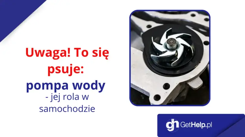 Widok z bliska na wirnik pompy wody w samochodzie. Ten element jest kluczowy dla chłodzenia silnika.