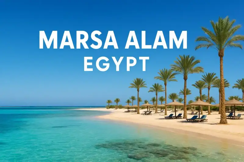 Rajska plaża w Marsa Alam, gdzie do Egiptu? Palmy, leżaki i turkusowe morze zapraszają na wymarzone wakacje.