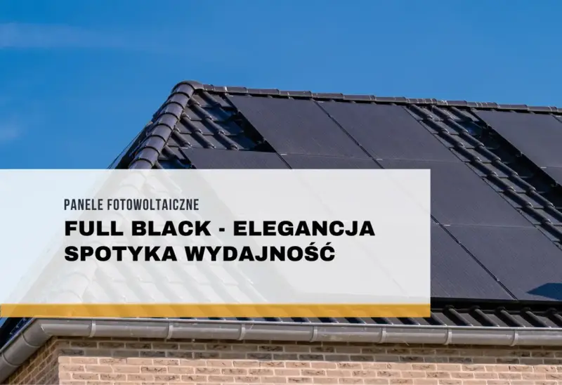 Panele fotowoltaiczne full black na dachu domu, łączące elegancję z wydajnością.