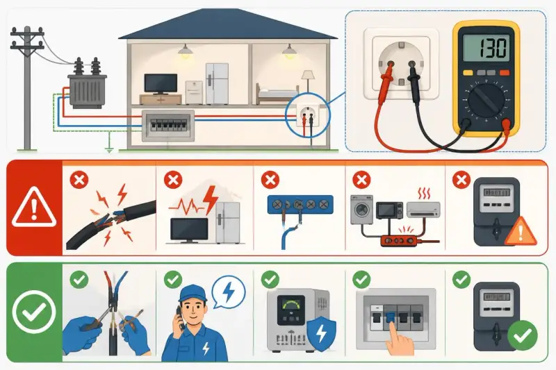 Schéma électrique domestique : vérification du voltage prise France, dangers et bonnes pratiques.