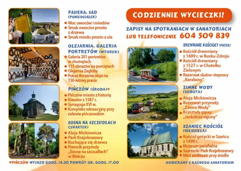 Wycieczki z Buska-Zdroju: drewniane kościoły, Pińczów, Zimne Wody. Odkryj piękno gór i zabytków.