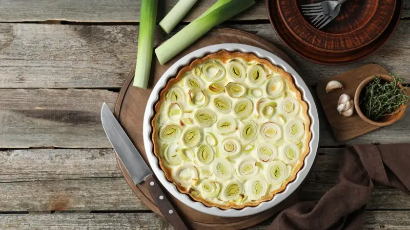 Tarta z porem na kruchym spodzie - sprawdzony przepis