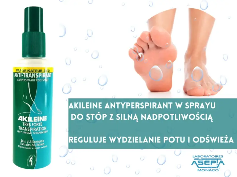 Szukasz skutecznego środka na pocenie nóg? Forum poleca Akileïne Antyperspirant w sprayu, który reguluje pot i odświeża stopy.