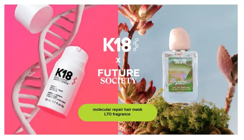 K18 biomimetic hair science mask i perfumy Future Society Floating Forest.