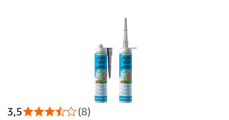 Due tubetti di sigillante "Dry Seal" come alternativa allo stucco per vetri.