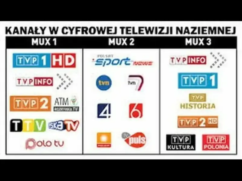 Kanały w cyfrowej telewizji naziemnej: MUX 1, 2, 3. Jak odbierać bez dekodera? Lista kanałów TVP, Polsat, TVN.
