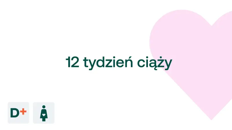 12 tydzień ciąży: dziecko rośnie, a serce mamy bije mocniej. Ikony D+ i kobiety w ciąży.